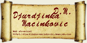 Đurđinka Mačinković vizit kartica